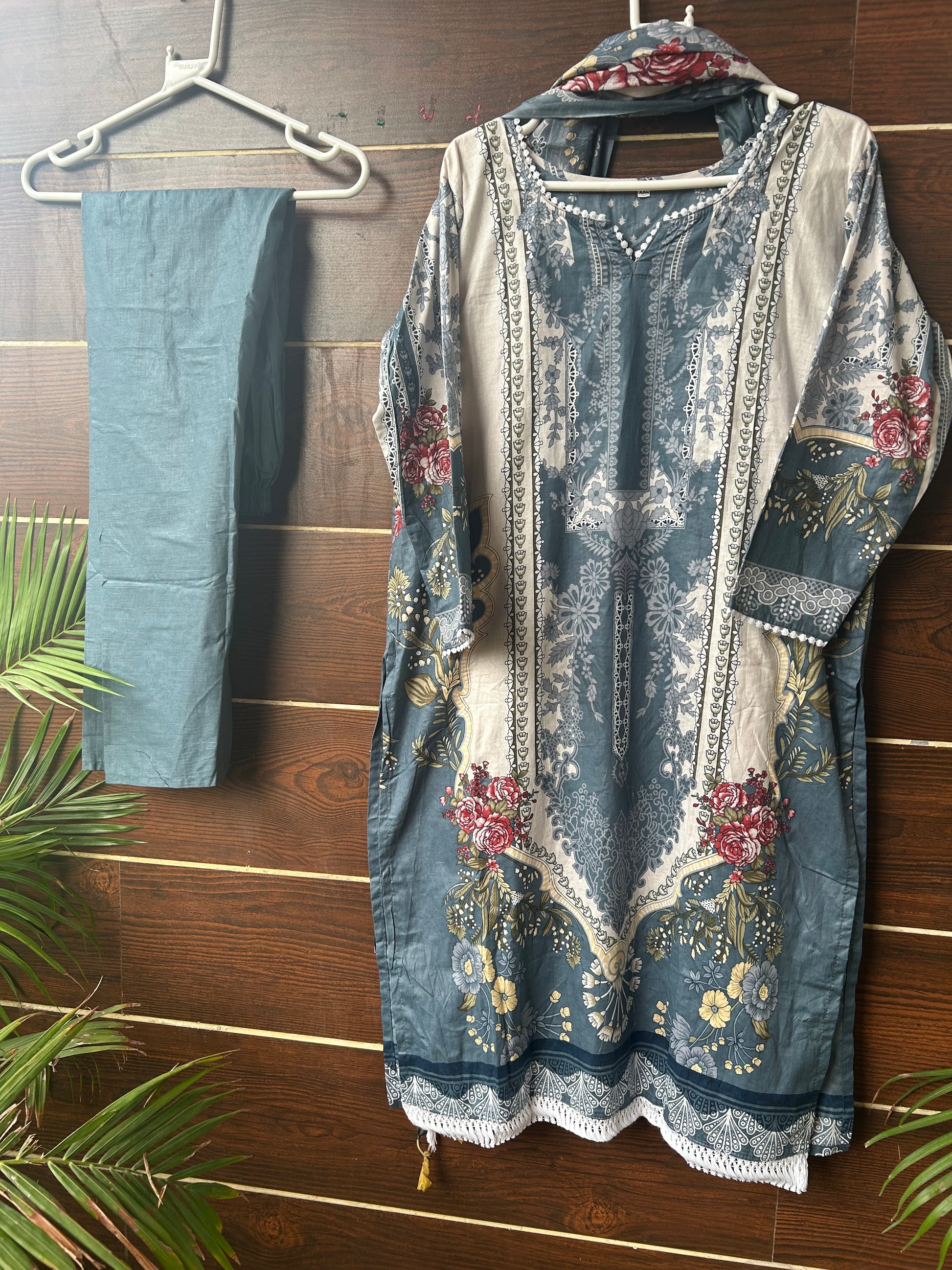 Three piece cotton kurta set