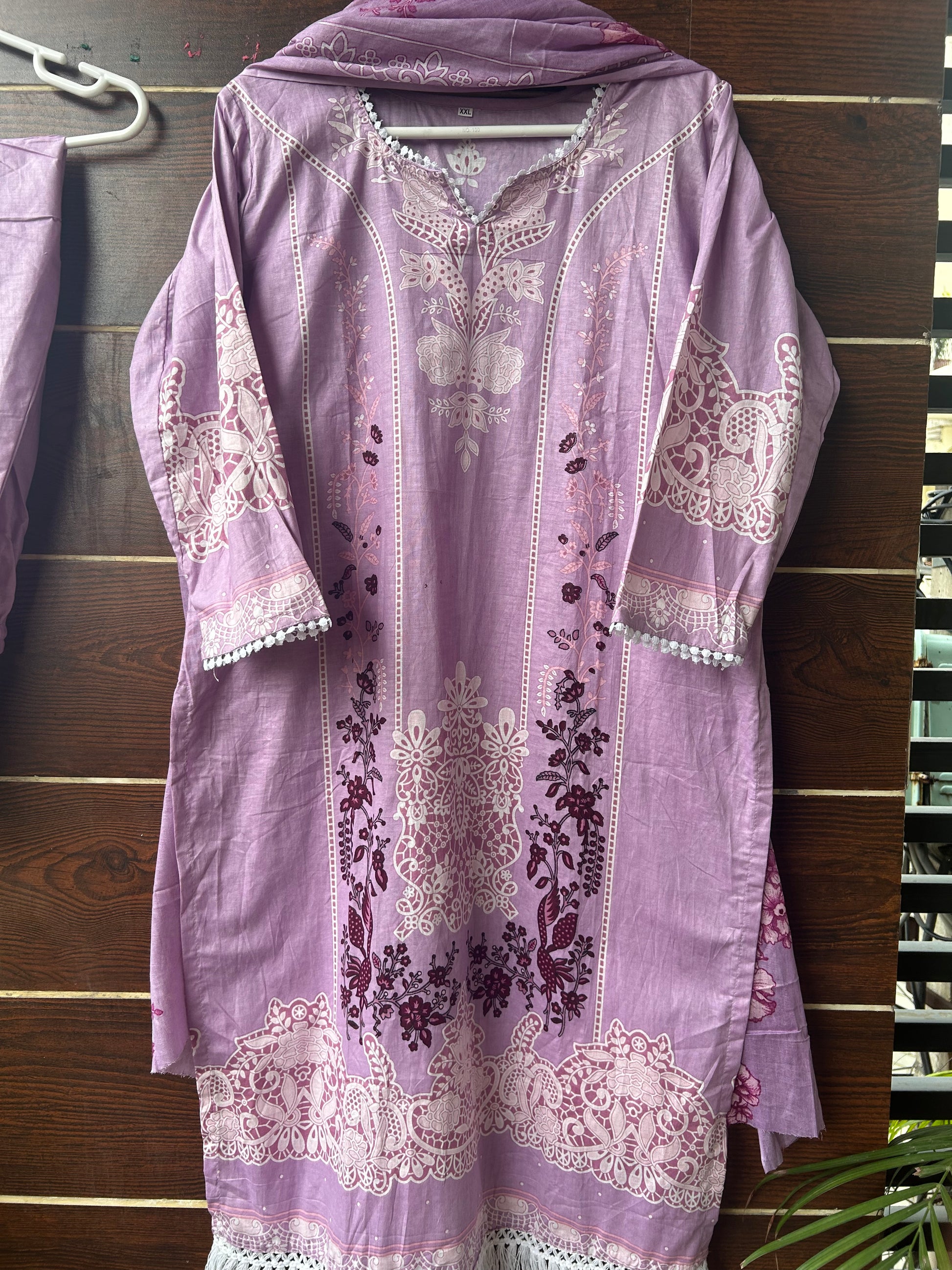 Three piece cotton kurta set