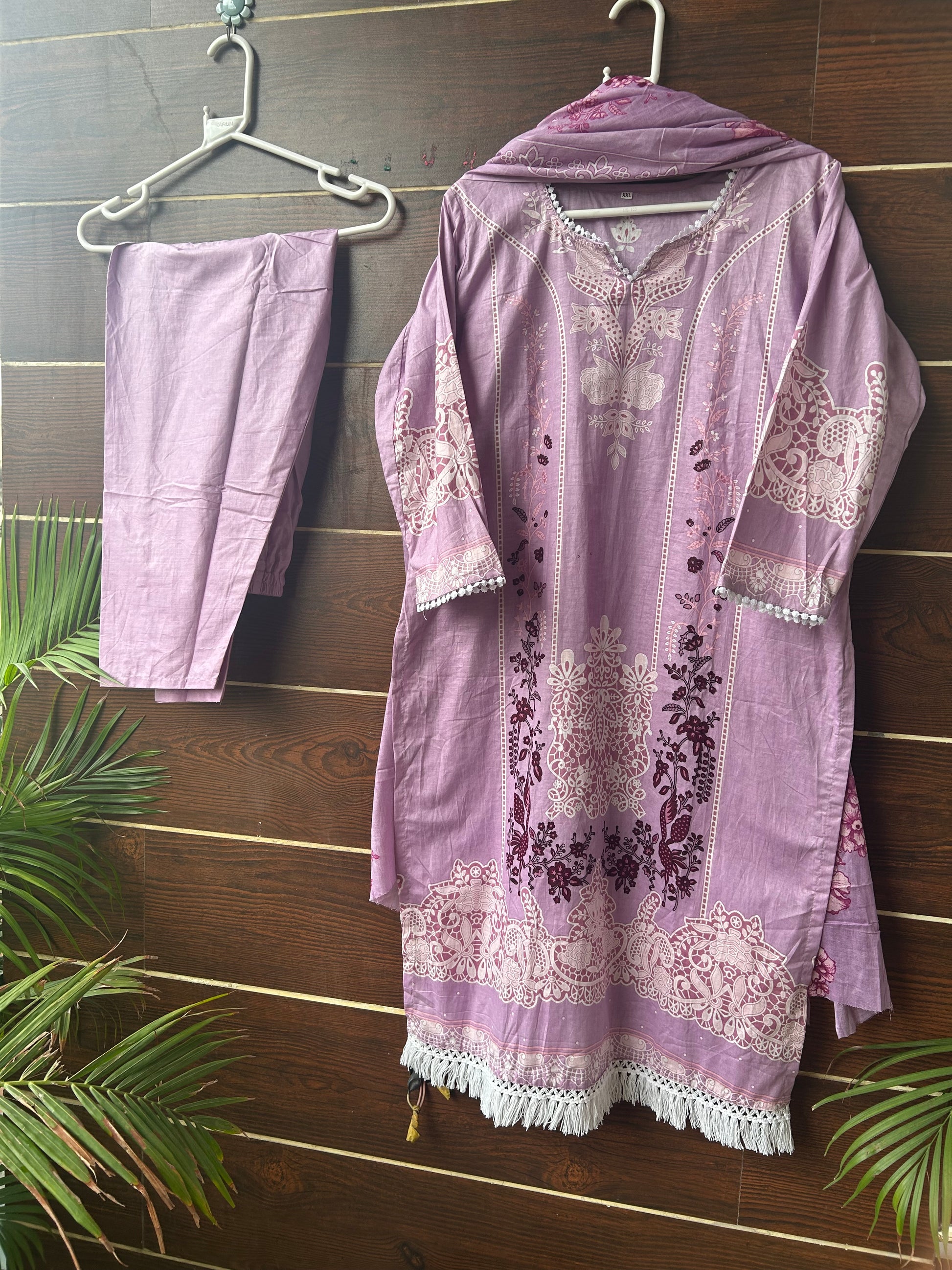 Three piece cotton kurta set