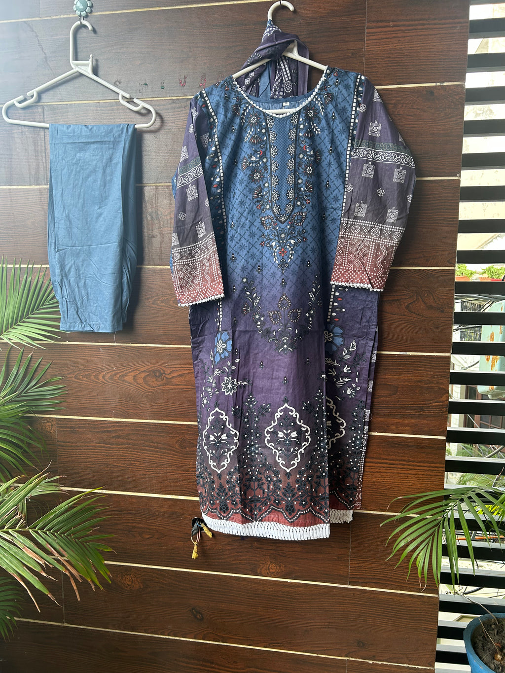 Three piece cotton kurta set